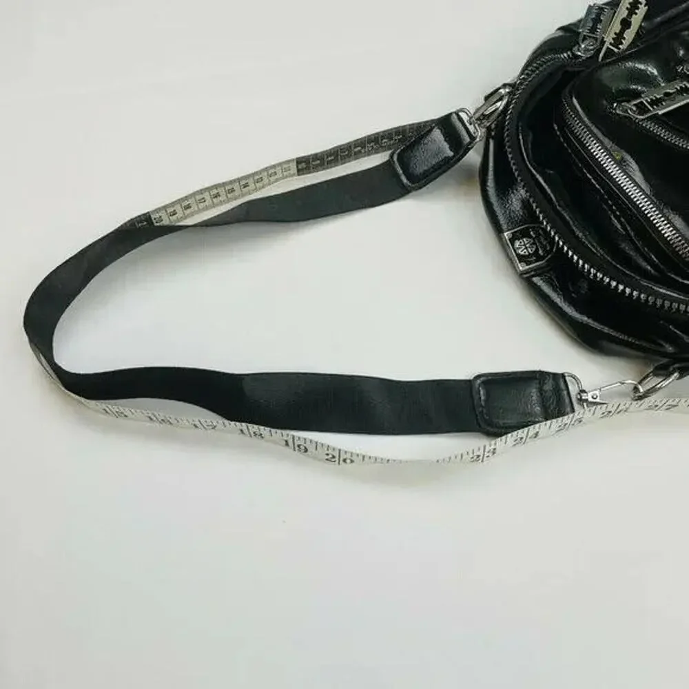 Multifunctional PU Leather Small Backpack - Black & Silver